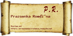 Prazsenka Romána névjegykártya